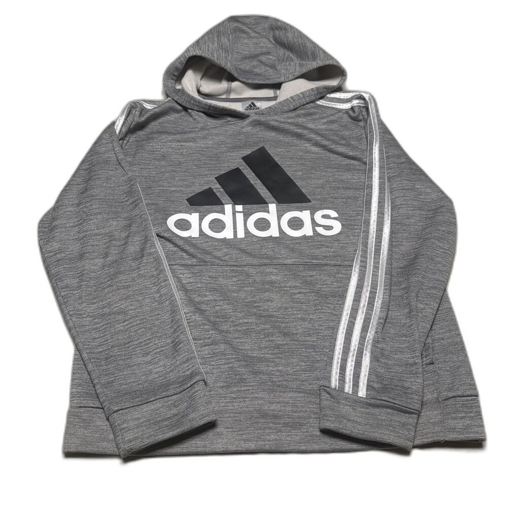 Adidas Gray Hoodie with Logo Youth Xl